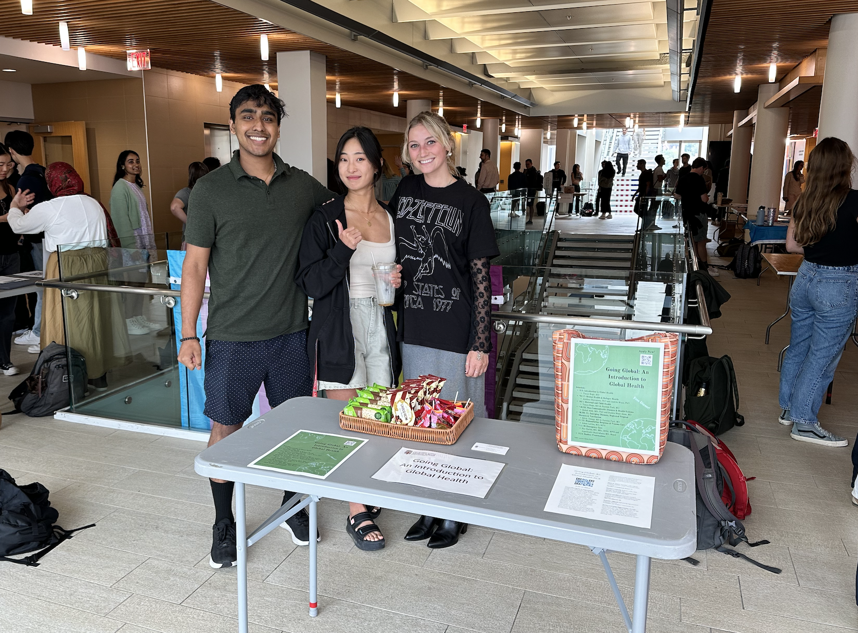 Global health student leaders signing medical students up for our new preclinical elective Going Global